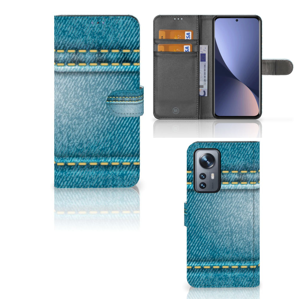 Xiaomi 12 Pro Wallet Case met Pasjes Jeans