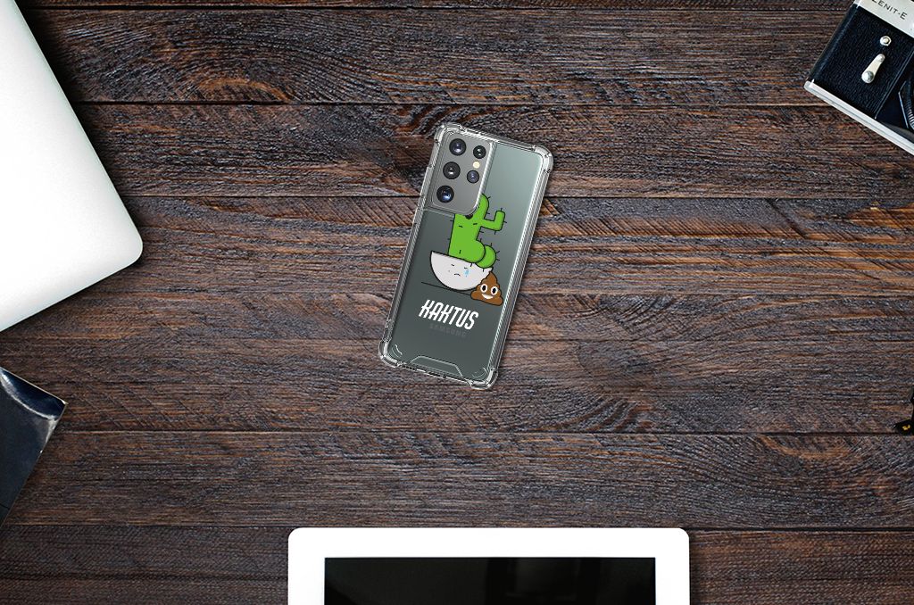 Samsung Galaxy S21 Ultra Stevig Bumper Hoesje Cactus Poo B2C Telecom