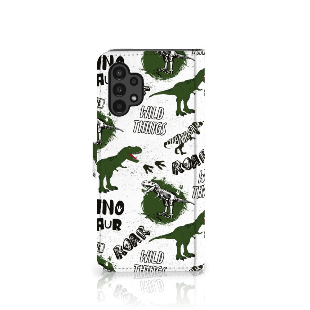 Telefoonhoesje met Pasjes voor Samsung Galaxy A13 (4G) Dinosaurus
