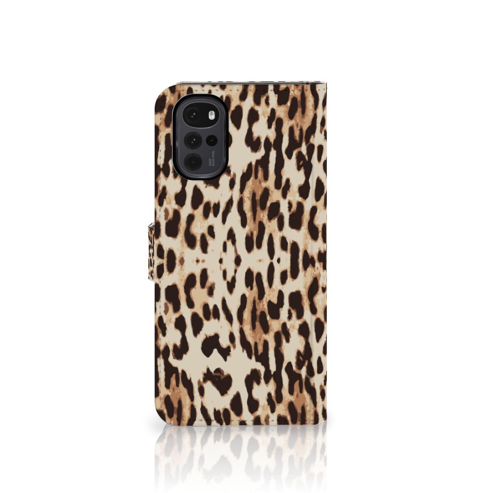 Motorola Moto G22 Telefoonhoesje met Pasjes Leopard