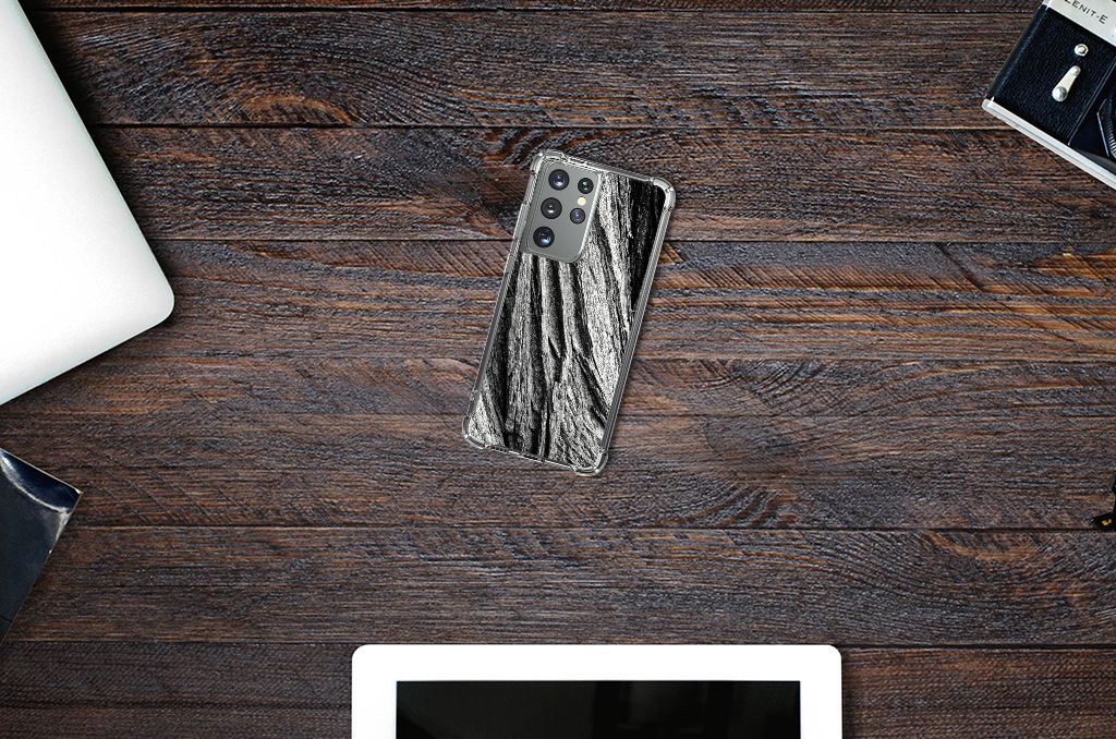 Stevig Telefoonhoesje Samsung Galaxy S21 Ultra Boomschors Grijs B2C Telecom
