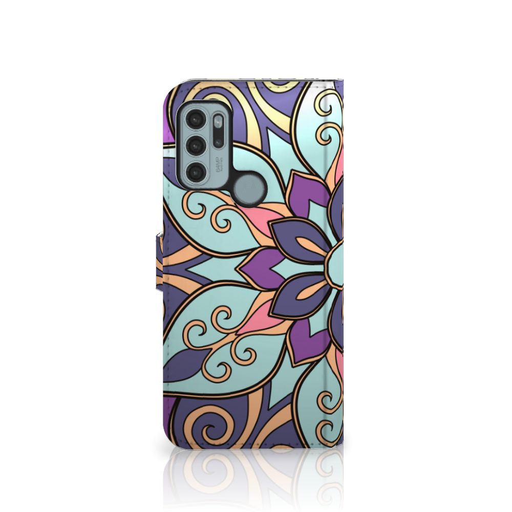 Motorola Moto G60s Hoesje Purple Flower