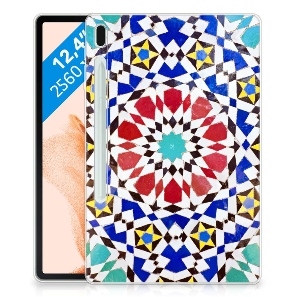 Samsung Galaxy Tab S7FE Tablet Back Cover Mozaïek - B2C Telecom