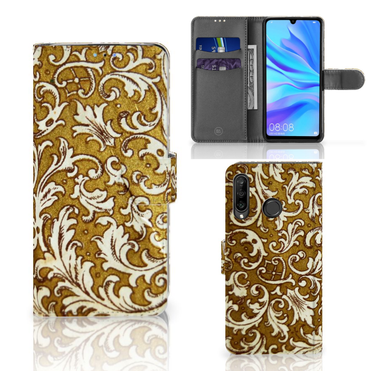 Wallet Case Huawei P30 Lite (2020) Barok Goud