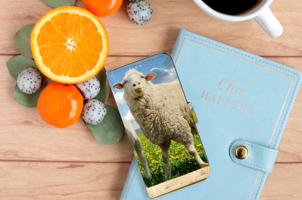 OPPO Find X3 Lite Telefoonhoesje met Pasjes Schaap en Lammetje