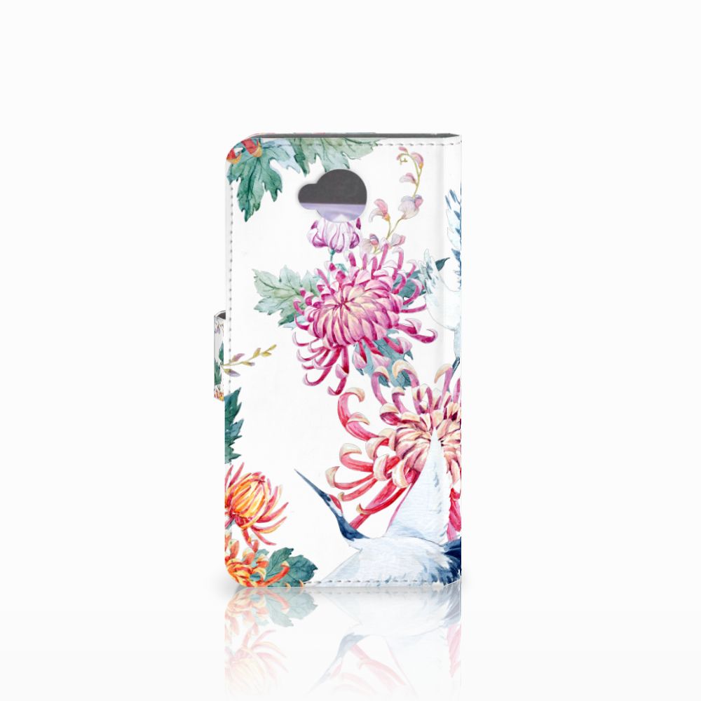 Microsoft Lumia 650 Telefoonhoesje met Pasjes Bird Flowers