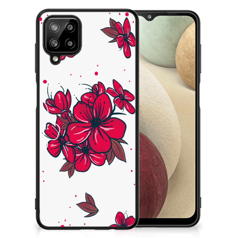 Samsung Galaxy A12 Bloemen Hoesje Blossom Red