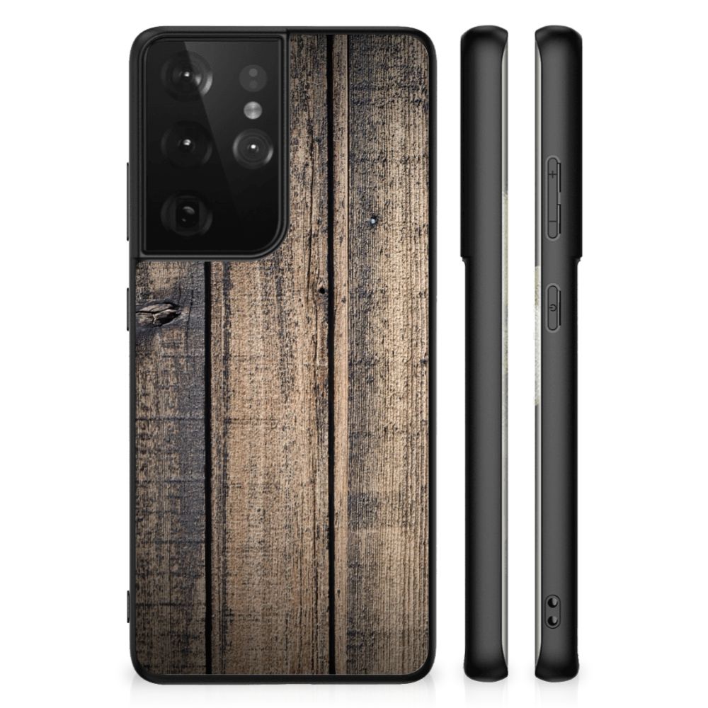 Samsung Galaxy S21 Ultra Houten Print Telefoonhoesje Steigerhout B2C Telecom