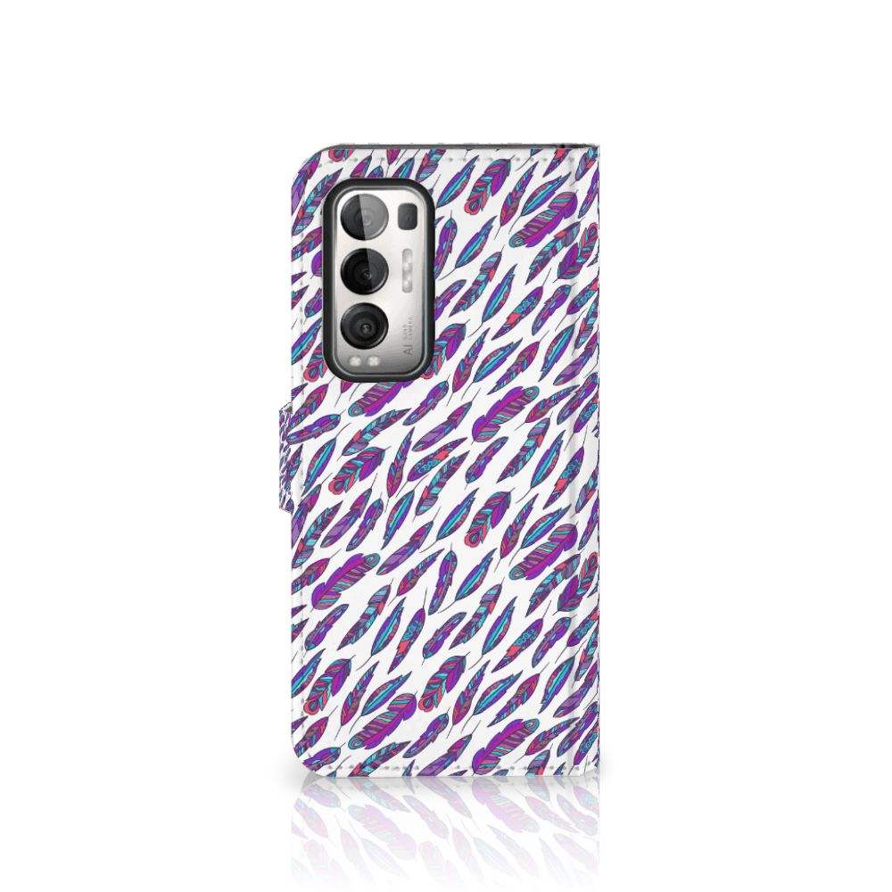 OPPO Find X3 Neo 5G Telefoon Hoesje Feathers Color
