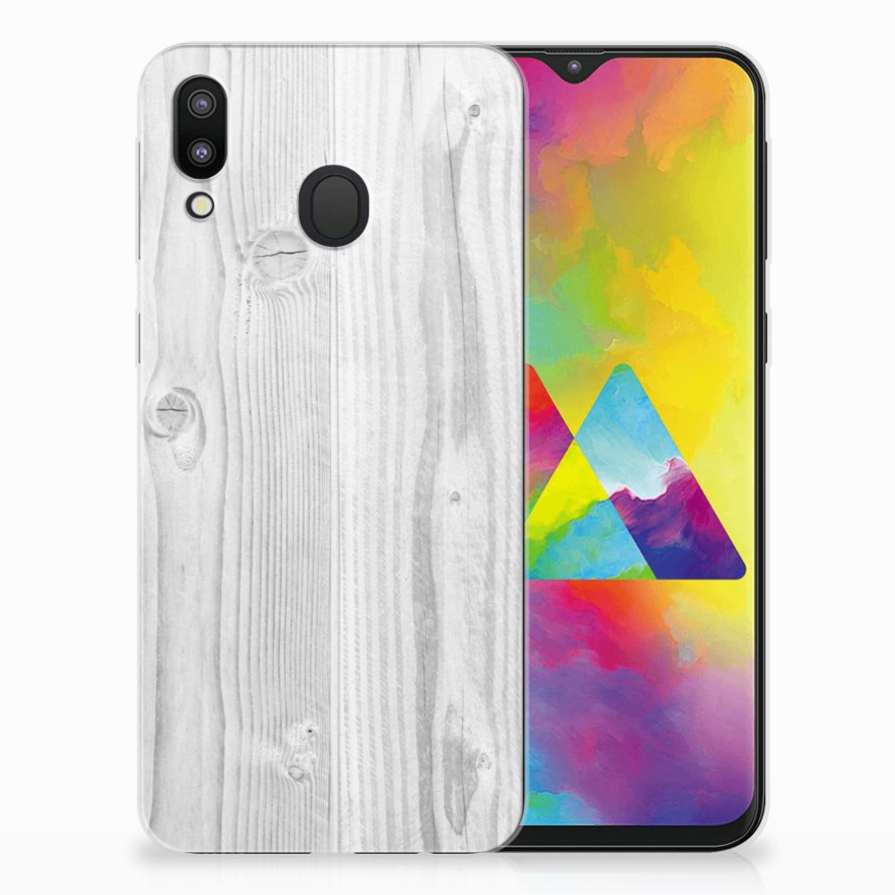 Samsung Galaxy M20 (Power) Bumper Hoesje White Wood