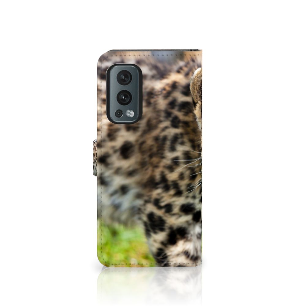 OnePlus Nord 2 5G Telefoonhoesje met Pasjes Baby Luipaard