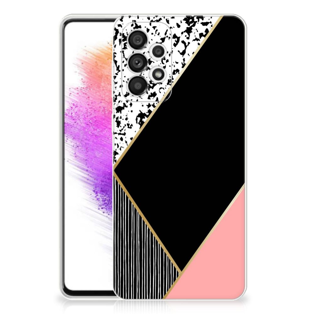Samsung Galaxy A73 5G TPU Hoesje Zwart Roze Vormen B2C Telecom