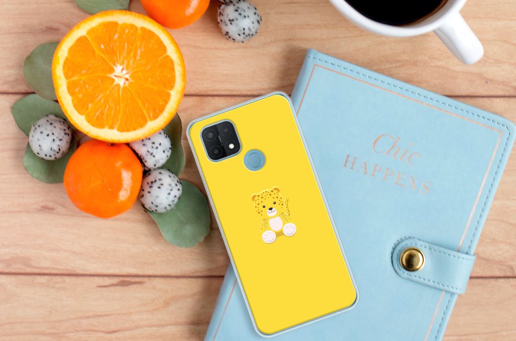 OPPO A15 Telefoonhoesje met Naam Baby Leopard B2C Telecom