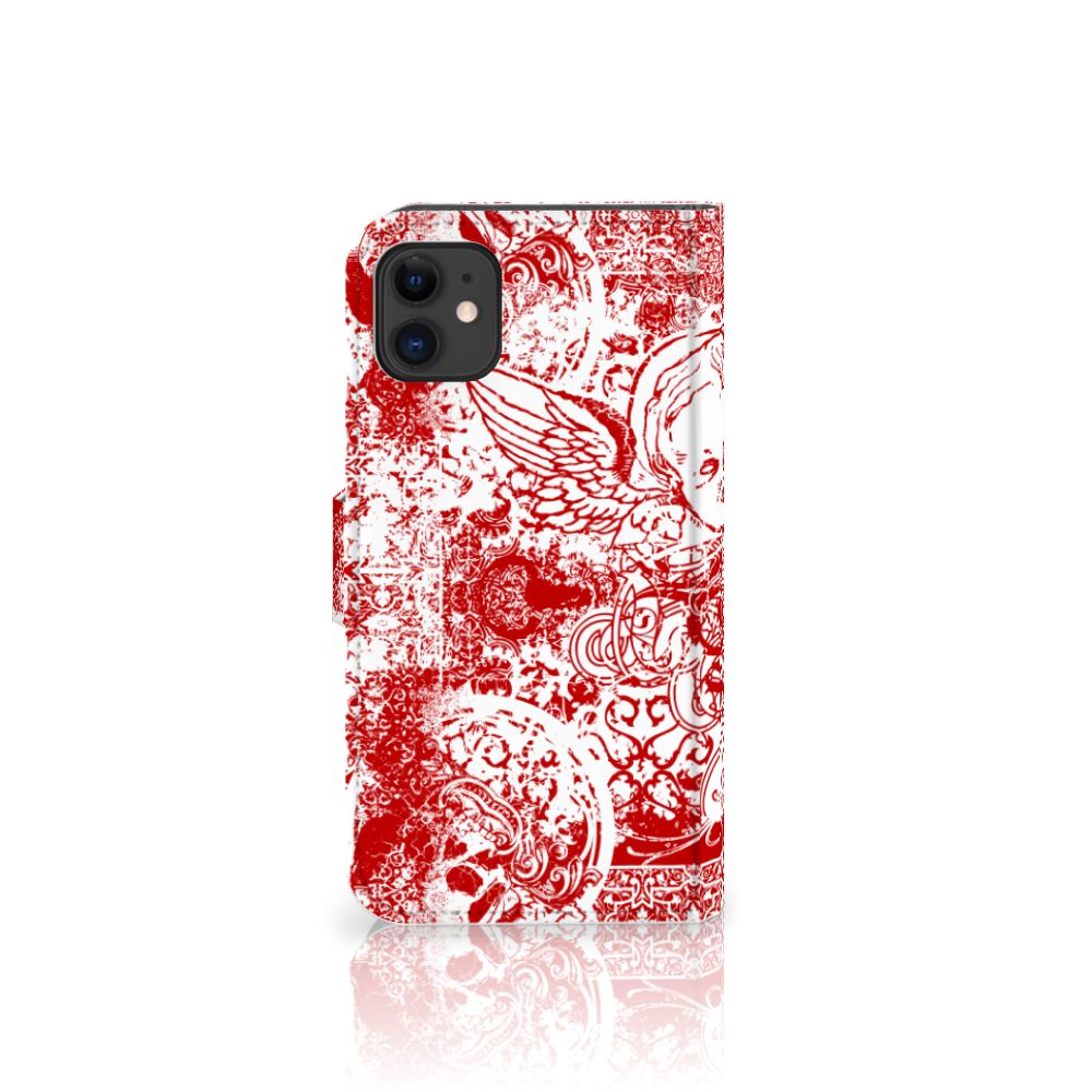 Telefoonhoesje met Naam Apple iPhone 11 Angel Skull Rood