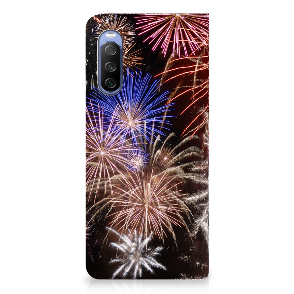 Sony Xperia 10 III Hippe Standcase Vuurwerk - B2C Telecom