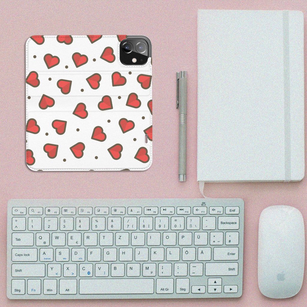 iPhone 12 | iPhone 12 Pro Hoesje met Magneet Hearts - B2C Telecom