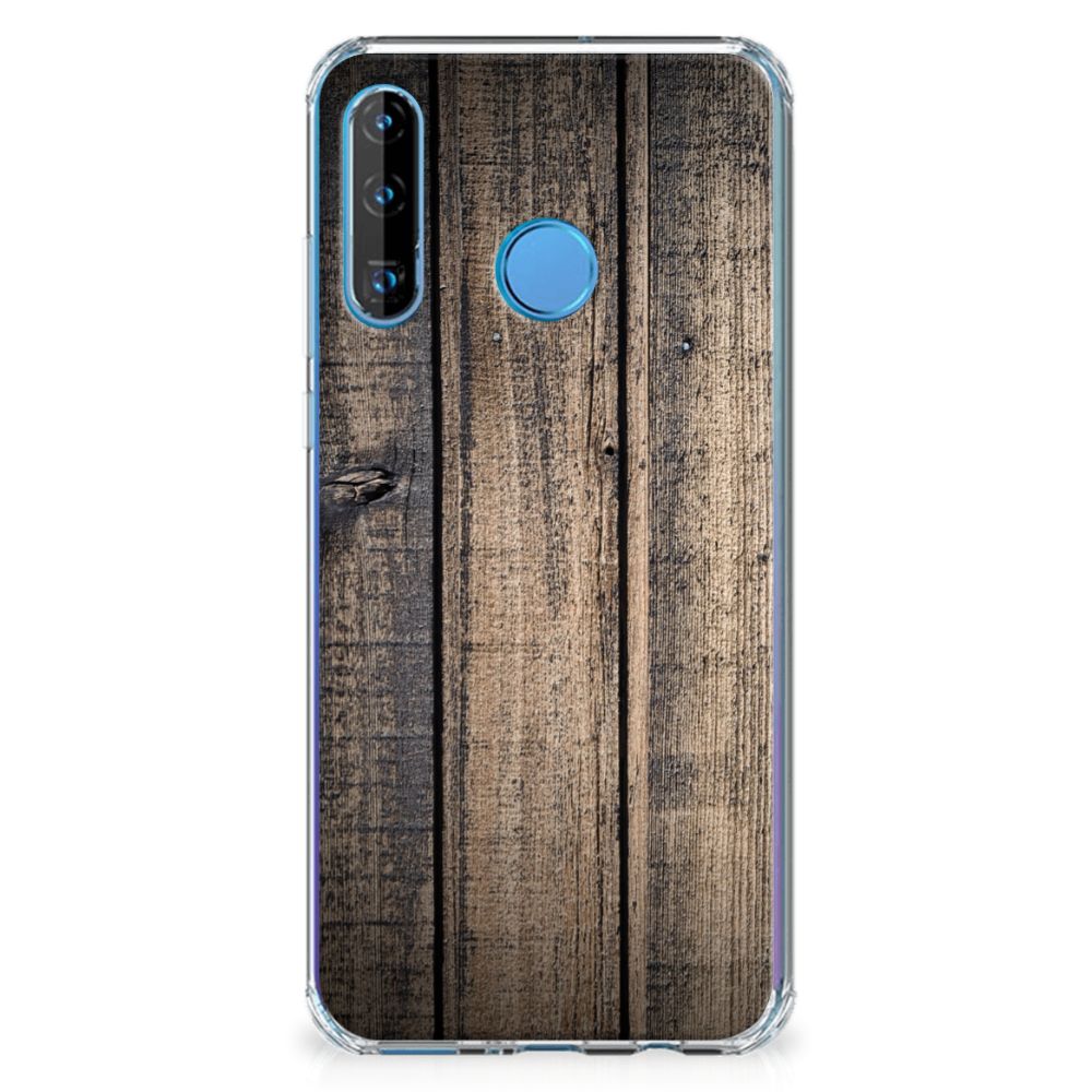 Huawei P30 Lite Stevig Telefoonhoesje Steigerhout