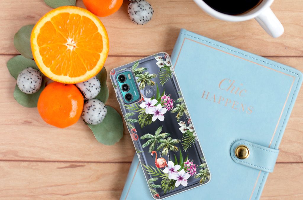 Motorola Moto G60 TPU Hoesje Flamingo Palms B2C Telecom