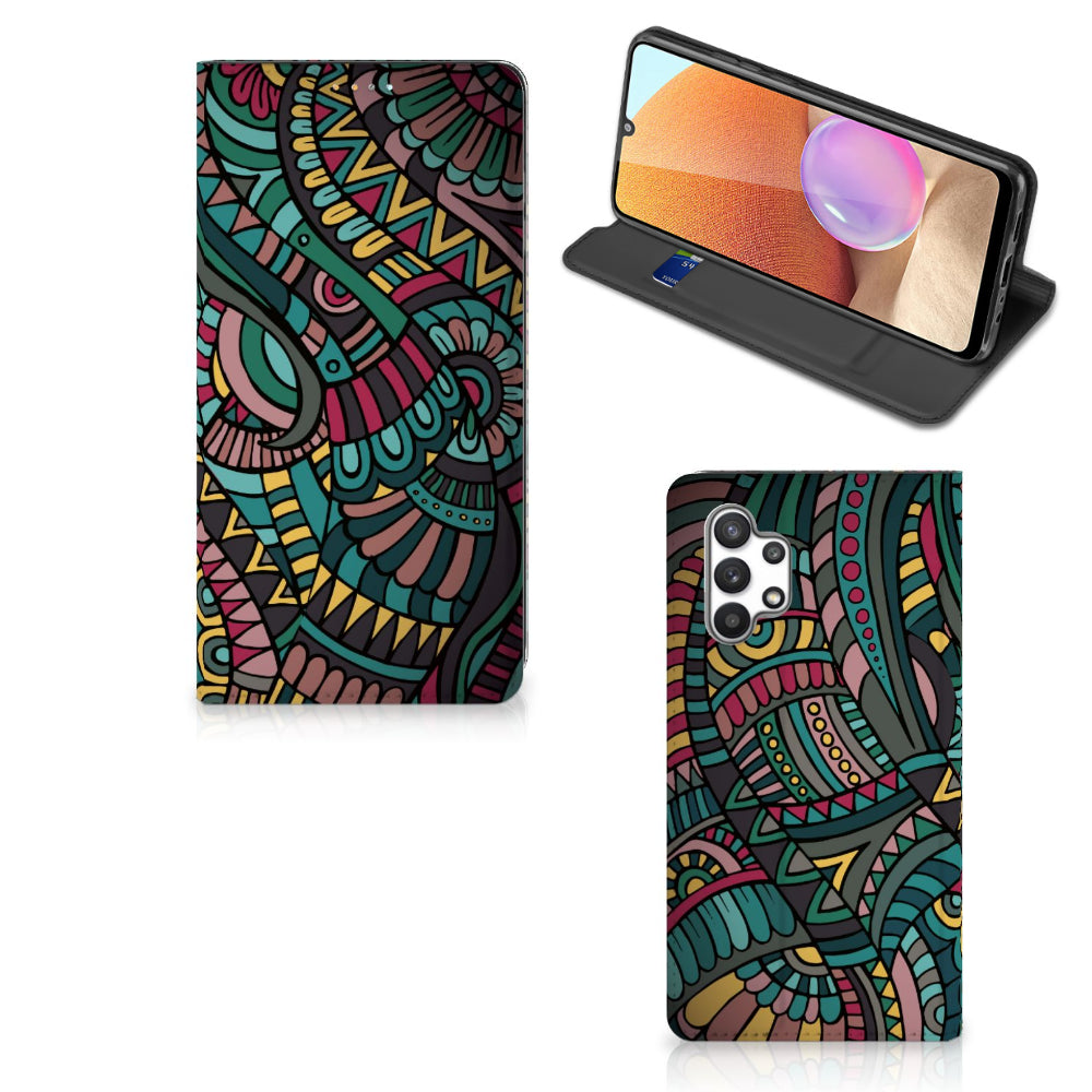 Samsung Galaxy A32 4G | A32 5G Enterprise Editie Hoesje met Magneet Aztec