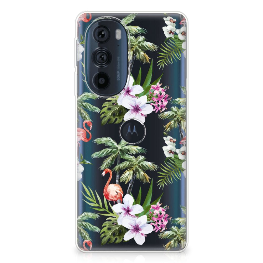 Motorola Edge 30 Pro TPU Hoesje Flamingo Palms B2C Telecom