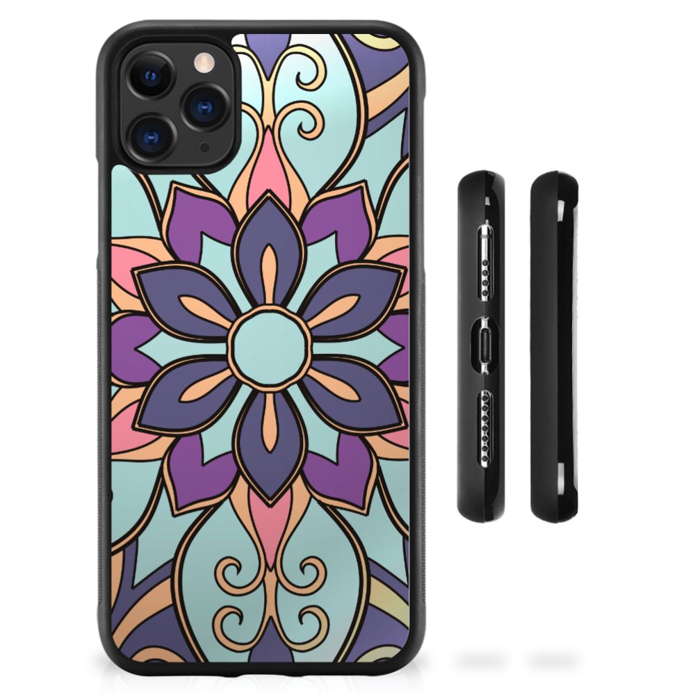 Apple iPhone 11 Pro Max Skin Case Purple Flower B2C Telecom