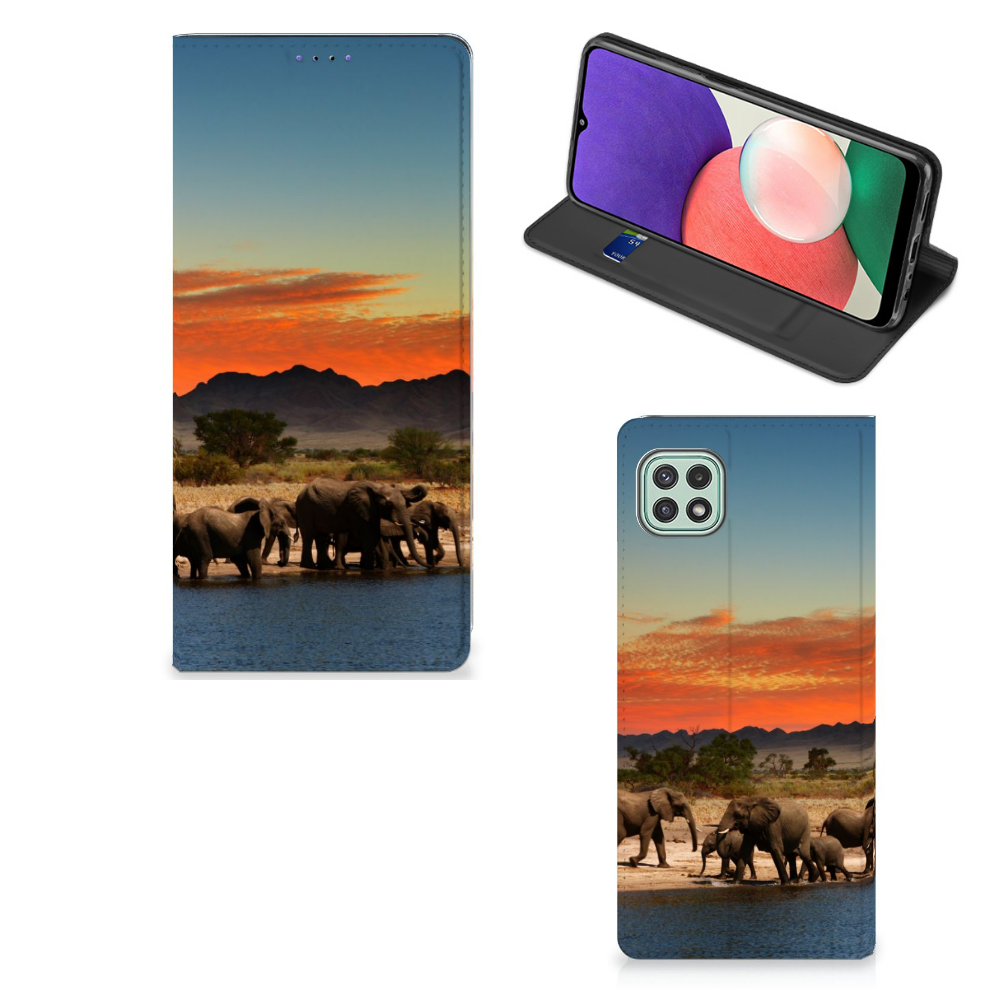 Samsung Galaxy A22 5G Hoesje maken Olifanten - B2C Telecom