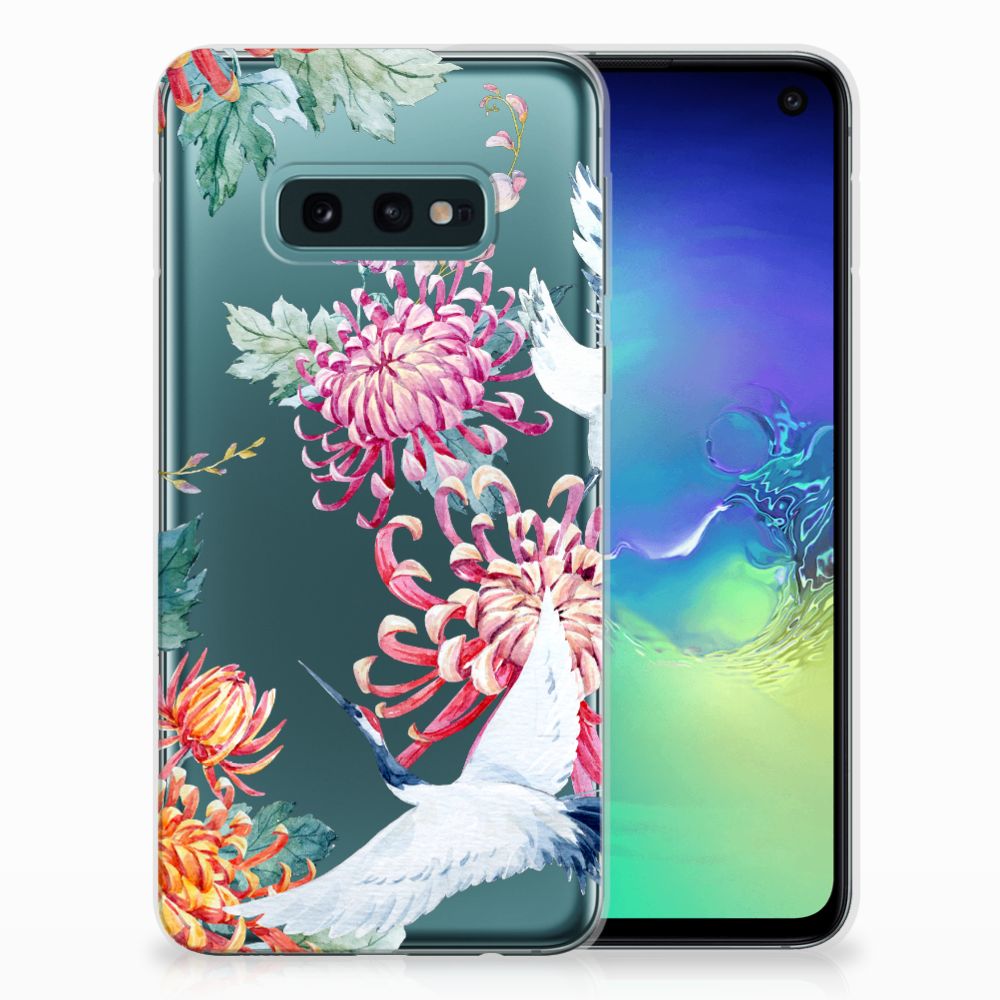 Samsung Galaxy S10e TPU Hoesje Bird Flowers