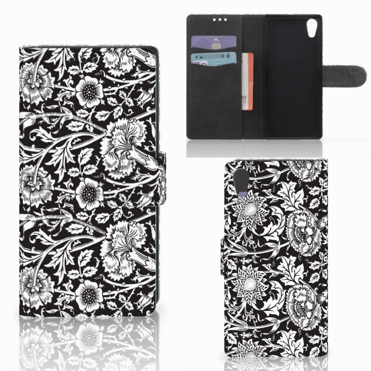 Sony Xperia XA1 Hoesje Black Flowers