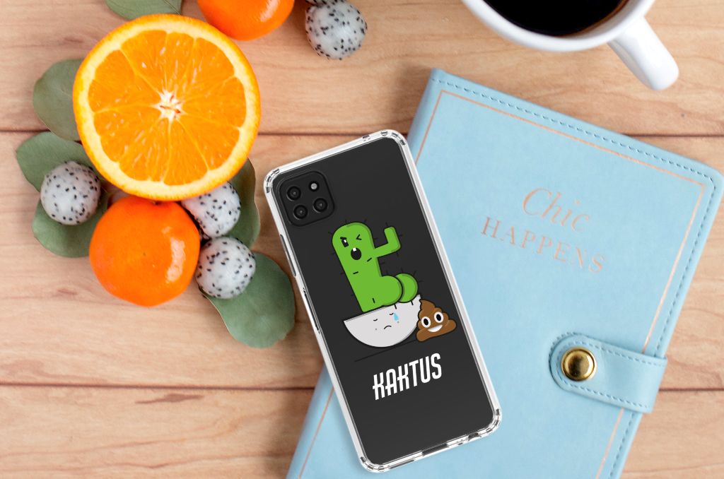 Samsung Galaxy A22 5G Stevig Bumper Hoesje Cactus Poo B2C Telecom
