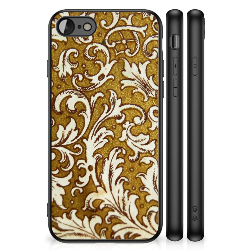 Back Cover iPhone SE 2022 | SE 2020 | 7/8 Barok Goud - baroque design in gold and white for protection and style.