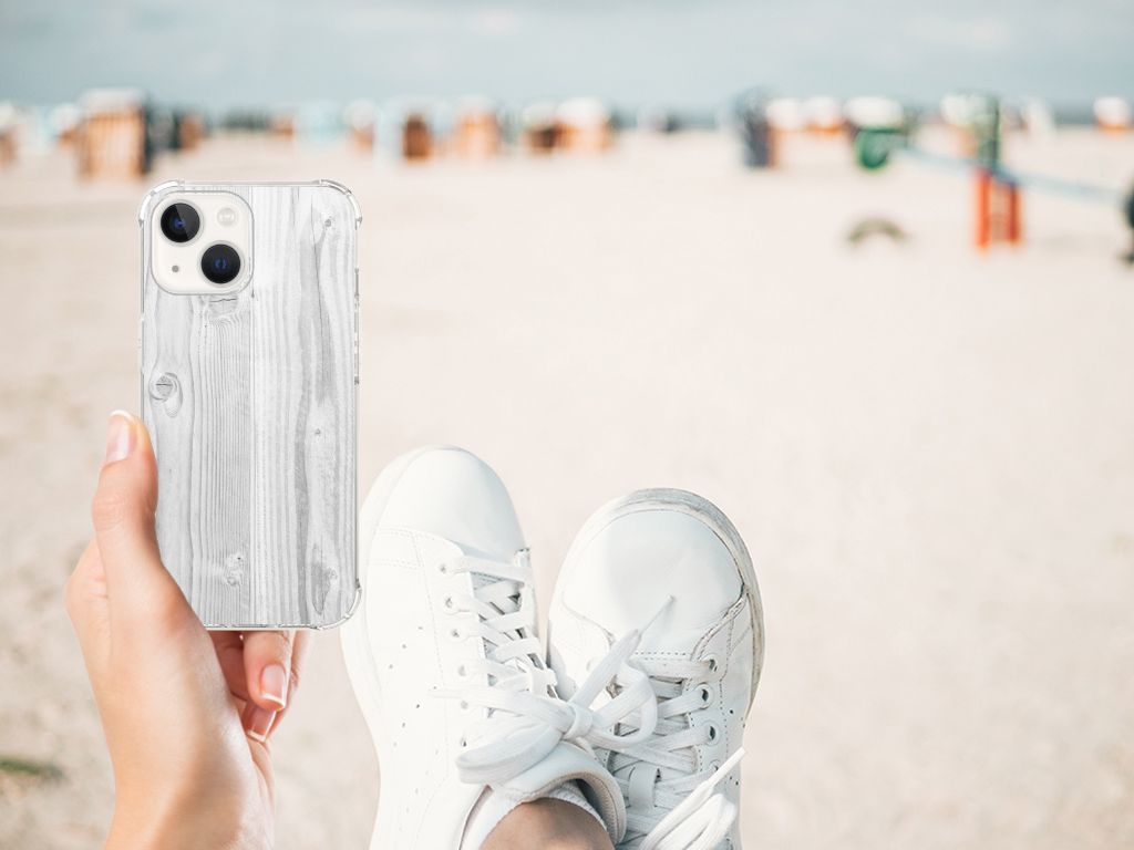 iPhone 13 Stevig Telefoonhoesje White Wood B2C Telecom