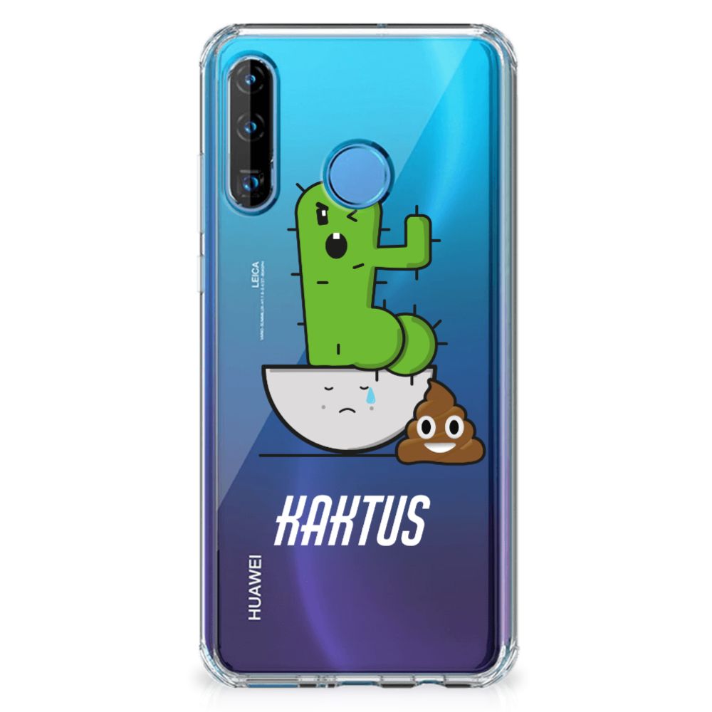 Huawei P30 Lite Stevig Bumper Hoesje Cactus Poo