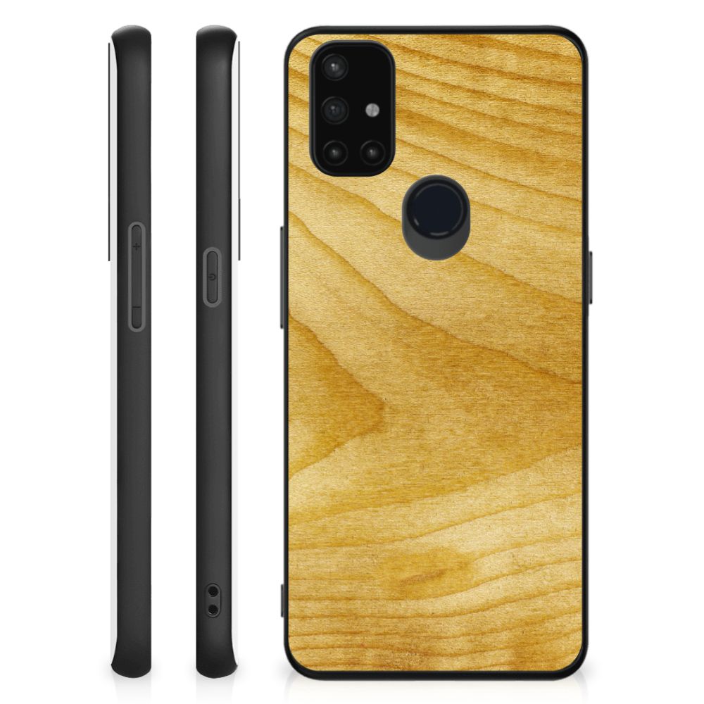 OnePlus Nord N10 5G Houten Print Telefoonhoesje Licht Hout