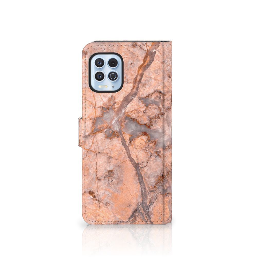 Motorola Moto G100 Bookcase Marmer Oranje