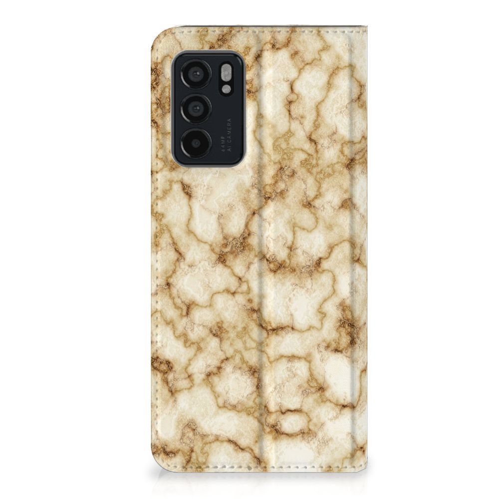 OPPO Reno6 5G Standcase Marmer Goud - B2C Telecom