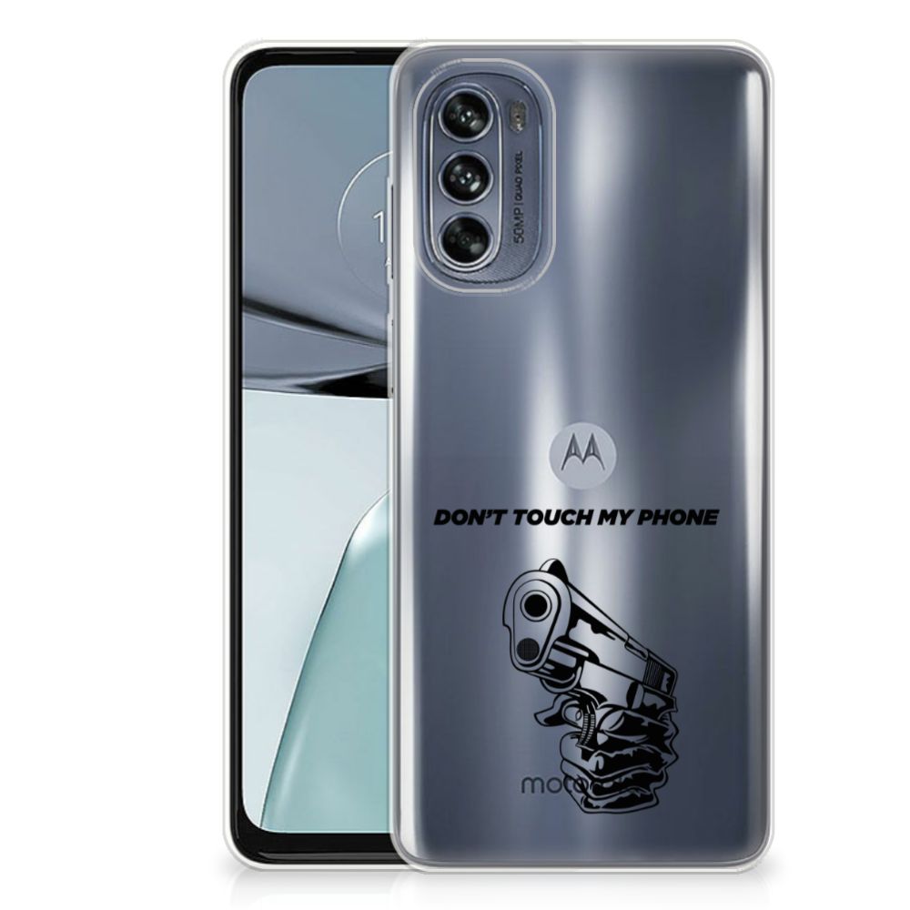 Motorola Moto G62 5G Silicone-hoesje Gun Don't Touch My Phone