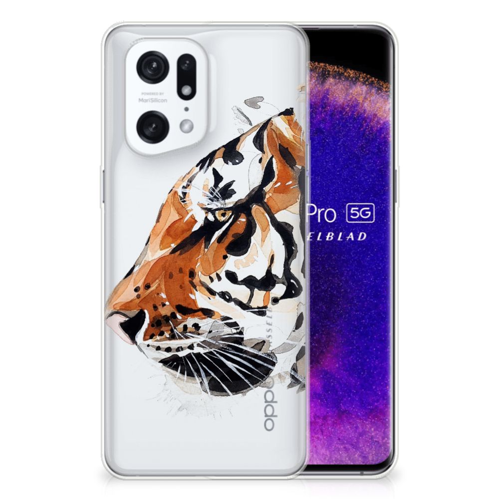 Hoesje maken OPPO Find X5 Pro Watercolor Tiger