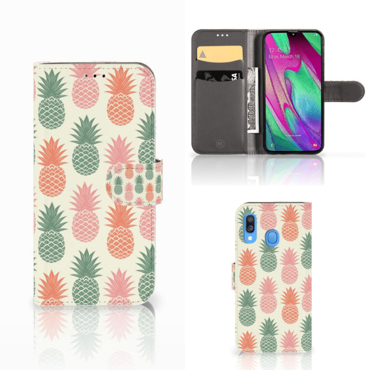 Samsung Galaxy A40 Book Cover Ananas