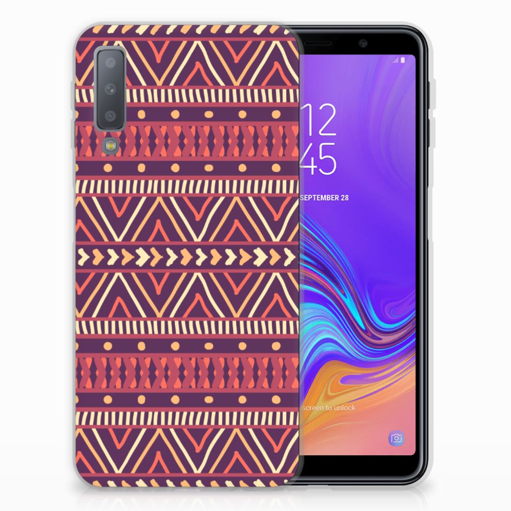 Samsung Galaxy A7 (2018) TPU bumper Aztec Paars