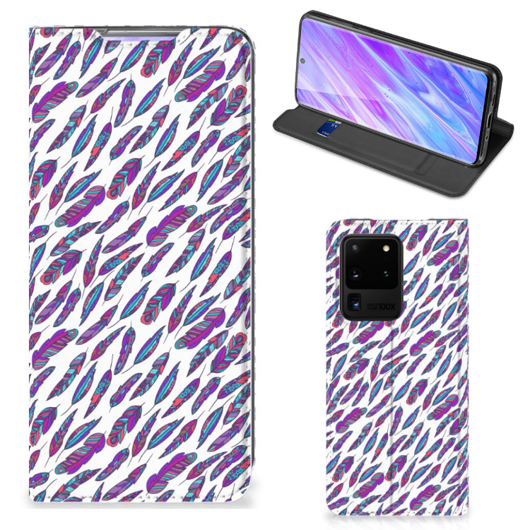 Samsung Galaxy S20 Ultra Hoesje met Magneet Feathers Color - B2C Telecom