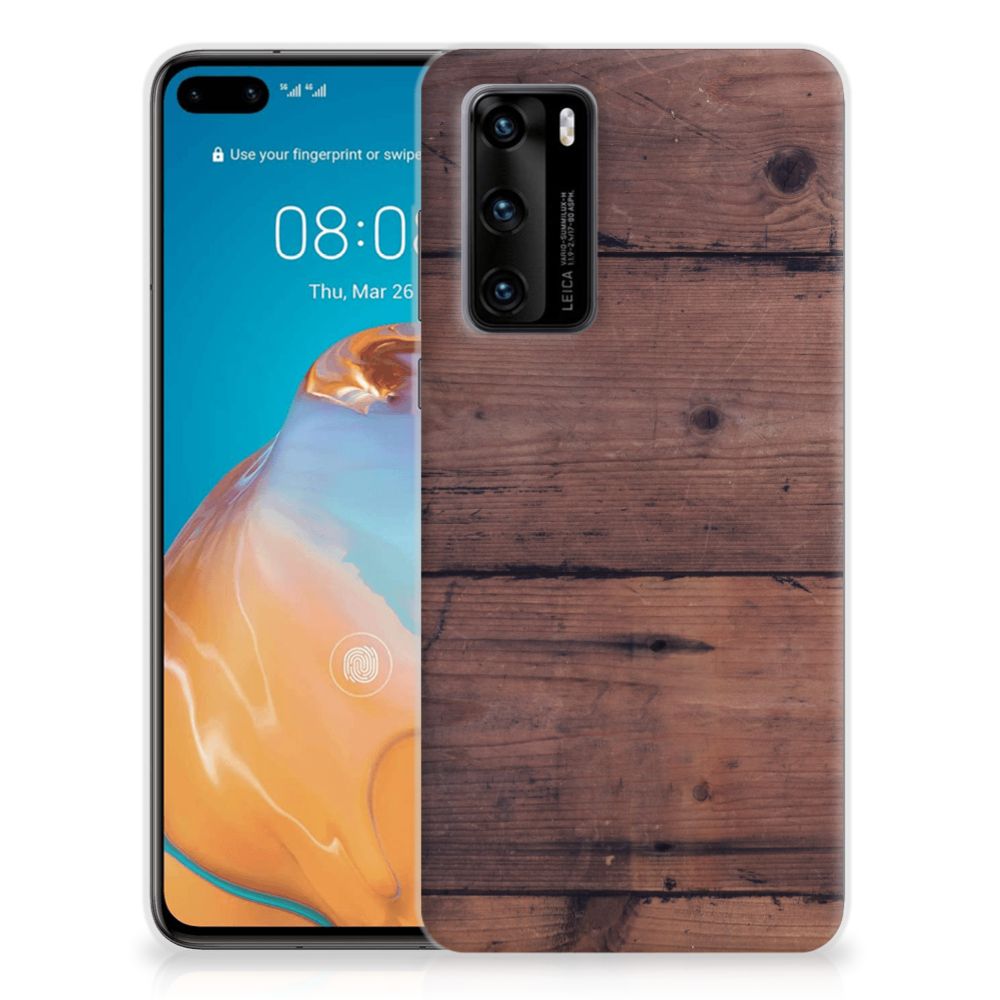 Huawei P40 Bumper Hoesje Old Wood