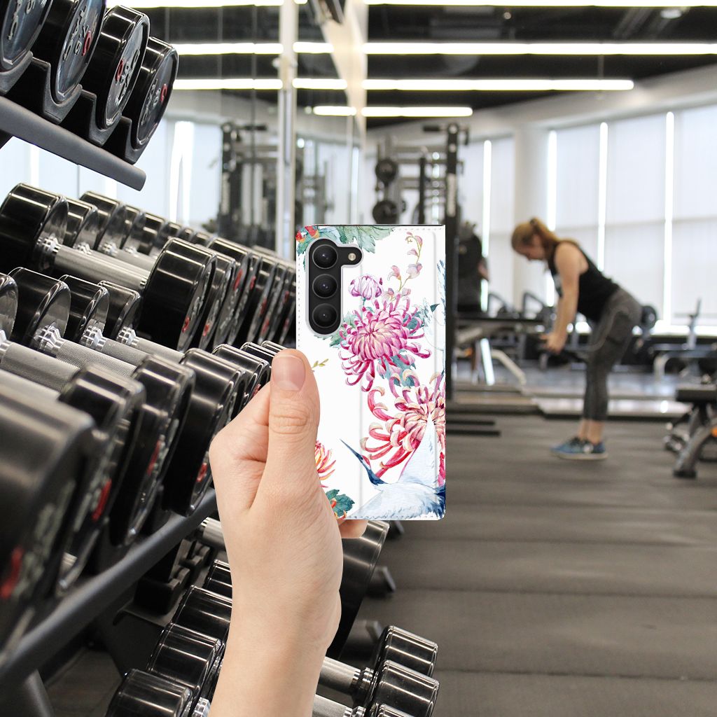 Samsung Galaxy S23 Hoesje maken Bird Flowers - B2C Telecom