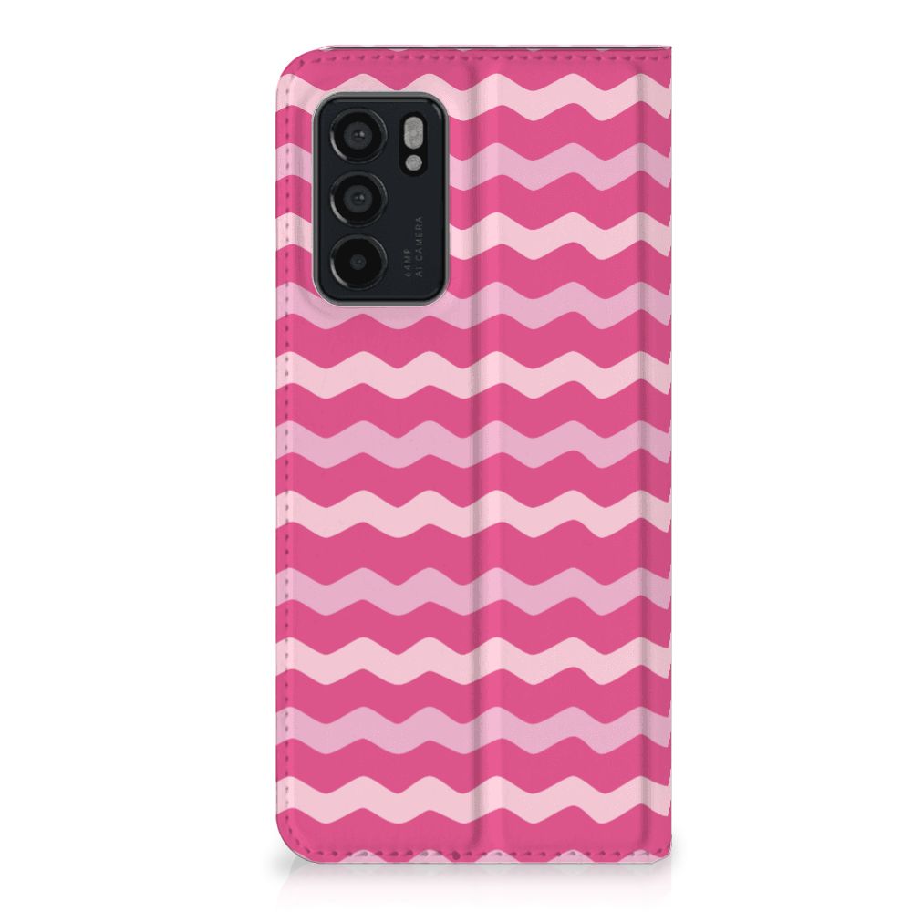 OPPO Reno6 5G Hoesje met Magneet Waves Pink - B2C Telecom