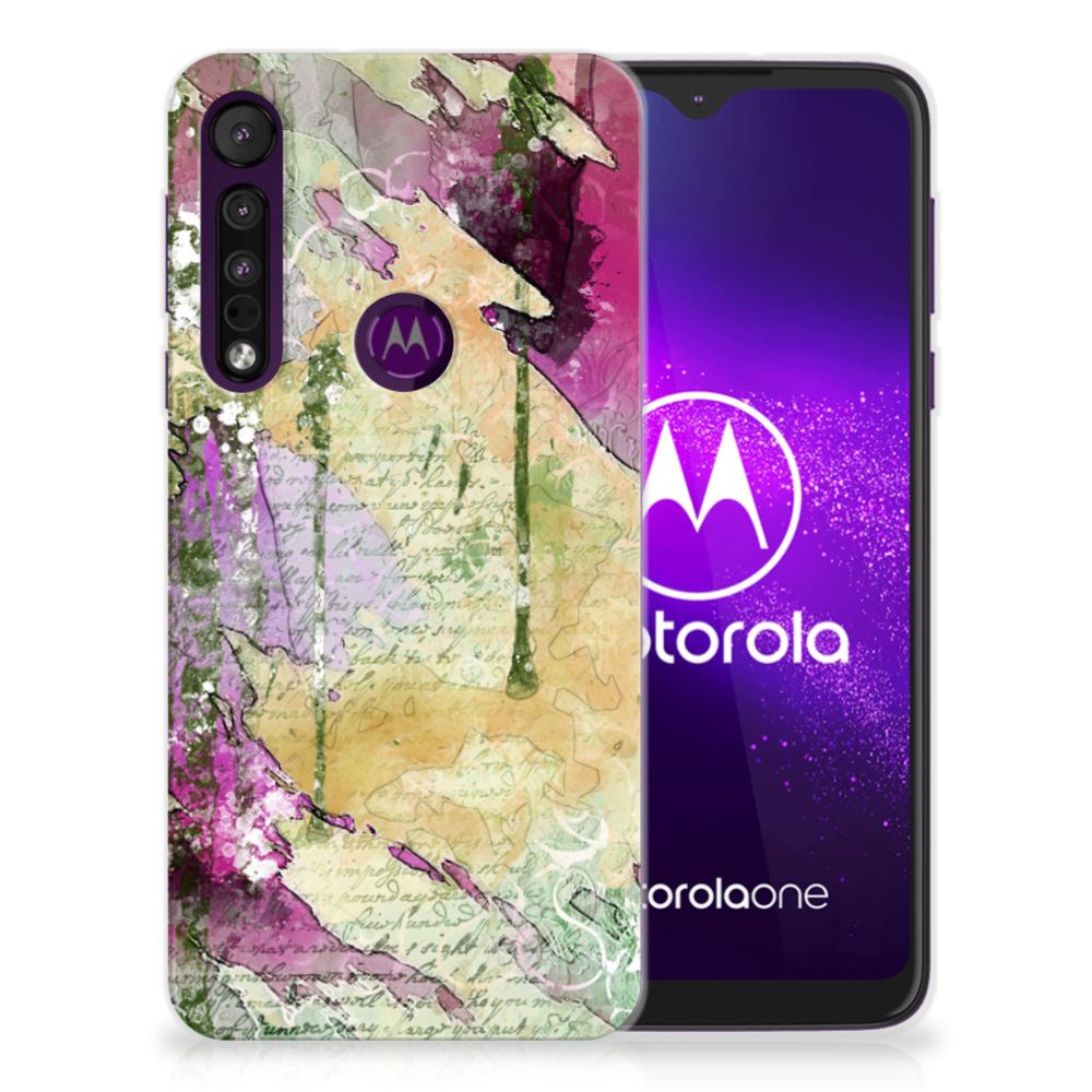 Hoesje maken Motorola One Macro Letter Painting