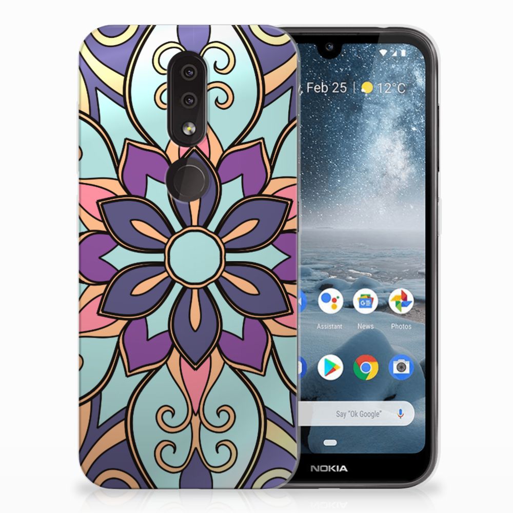 Nokia 4.2 TPU Case Purple Flower