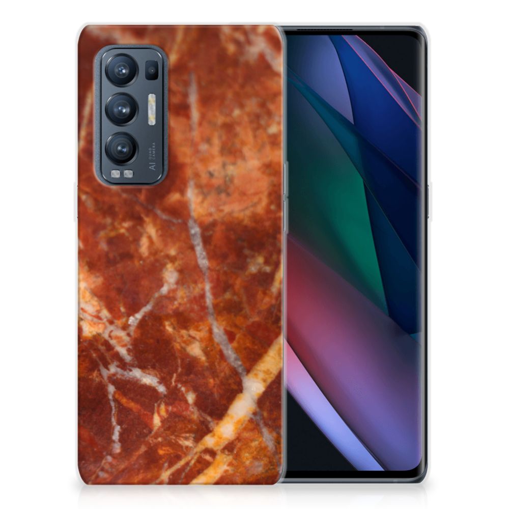 OPPO Find X3 Neo TPU Siliconen Hoesje Marmer Bruin B2C Telecom