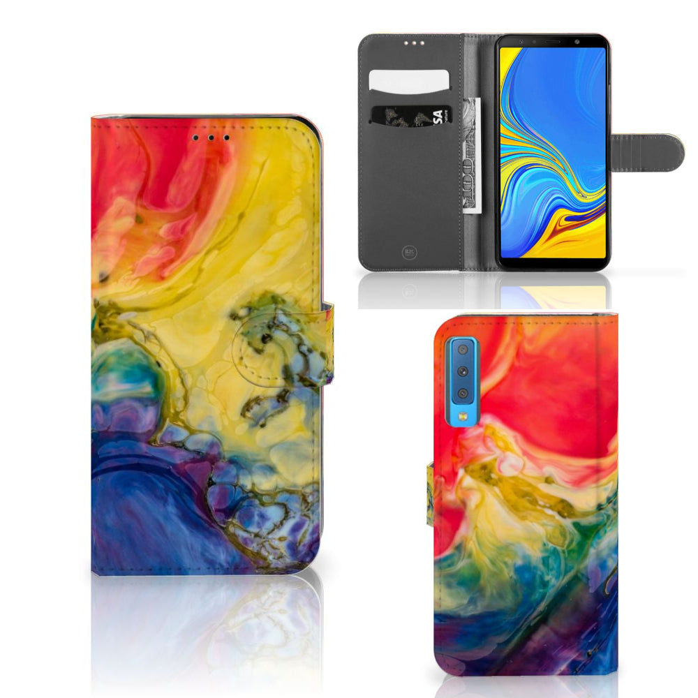 Hoesje Samsung Galaxy A7 (2018) Watercolor Dark