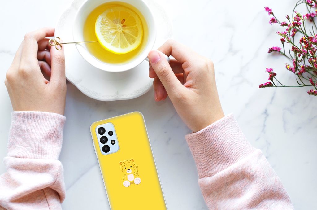 Samsung Galaxy A23 Telefoonhoesje met Naam Baby Leopard B2C Telecom