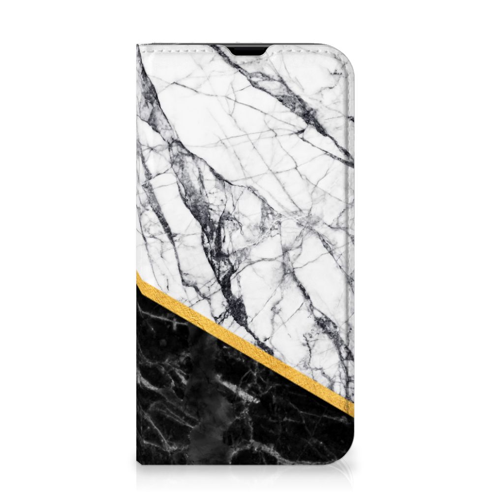 iPhone 13 Pro Standcase Marmer Wit Zwart - Origineel Cadeau Man - B2C Telecom