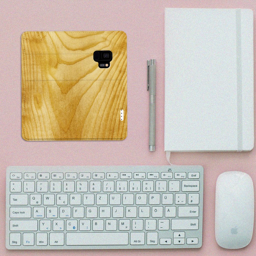 Samsung Galaxy S9 Book Wallet Case Licht Hout